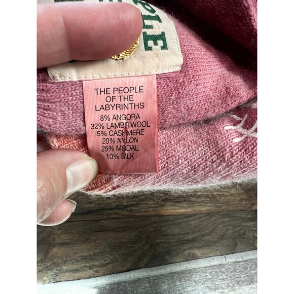 The People of the Labyrinths | Wool/Cashmere/Silk scarf Vintage - Picture 4 of 6